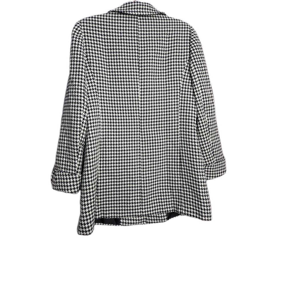 Tahari ASL‎ Levine Black Houndstooth Longline Blazer Jacket Size 10 Coat - Picture 3 of 5